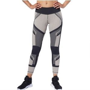 Reebok Women's‎ Cardio Lux Bold 2.0 Moto Stripe 7/8 Black Beige Small